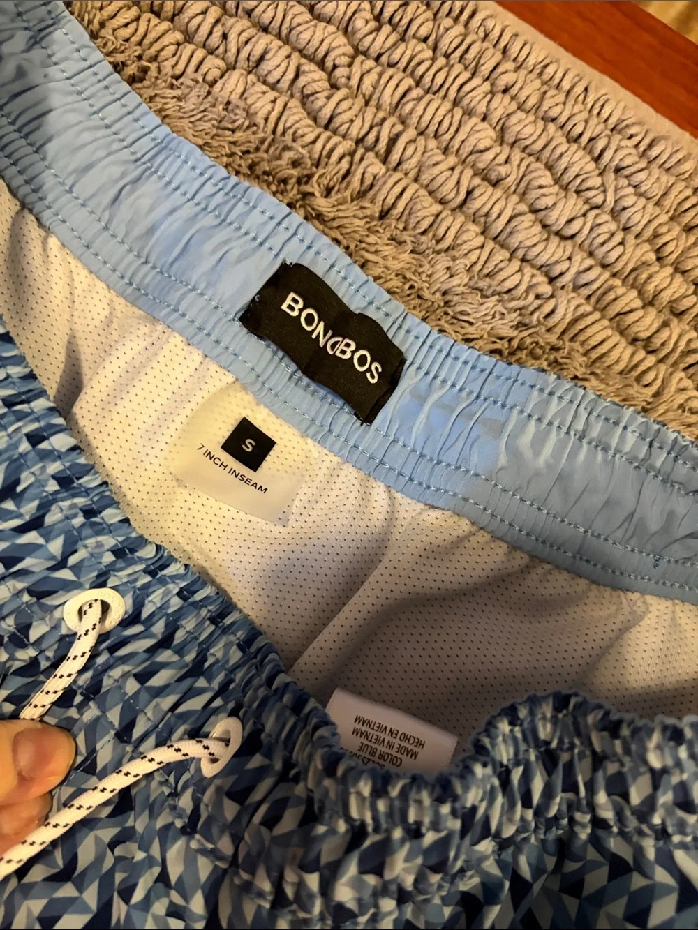 Blue Geometric Swim Shorts